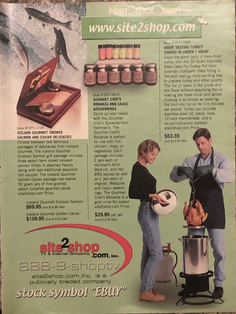 2000 Site2Shop TV & Internet Shopping PRINT AD Point Click Shop VTG 2000s