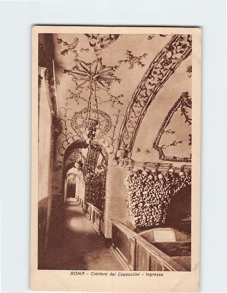 Postcard Interior Cimitero del Cappuccini Rome Italy