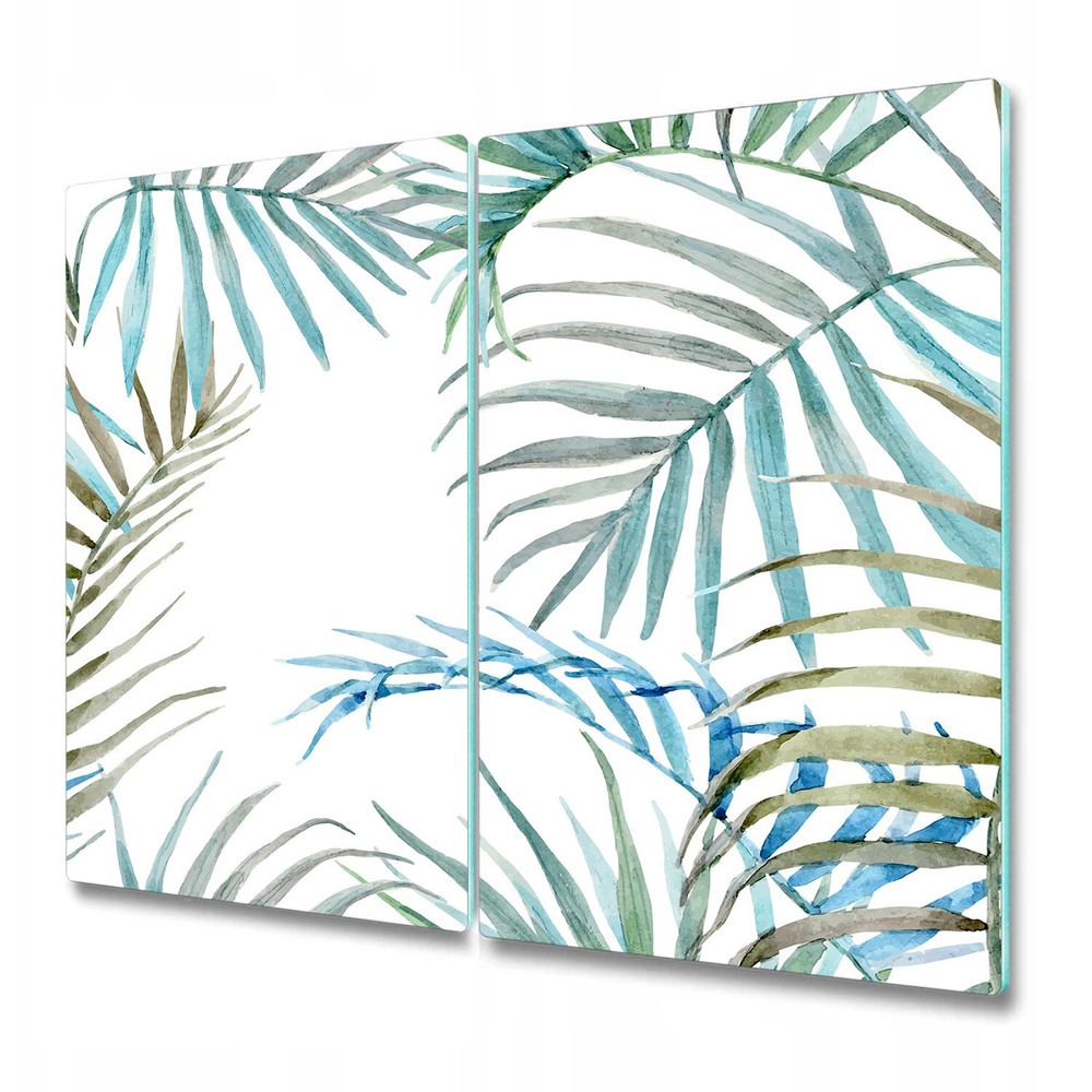 Glass Surface Protector Worktop Saver Tropical Delicate Leaves Leaves 2x30x52