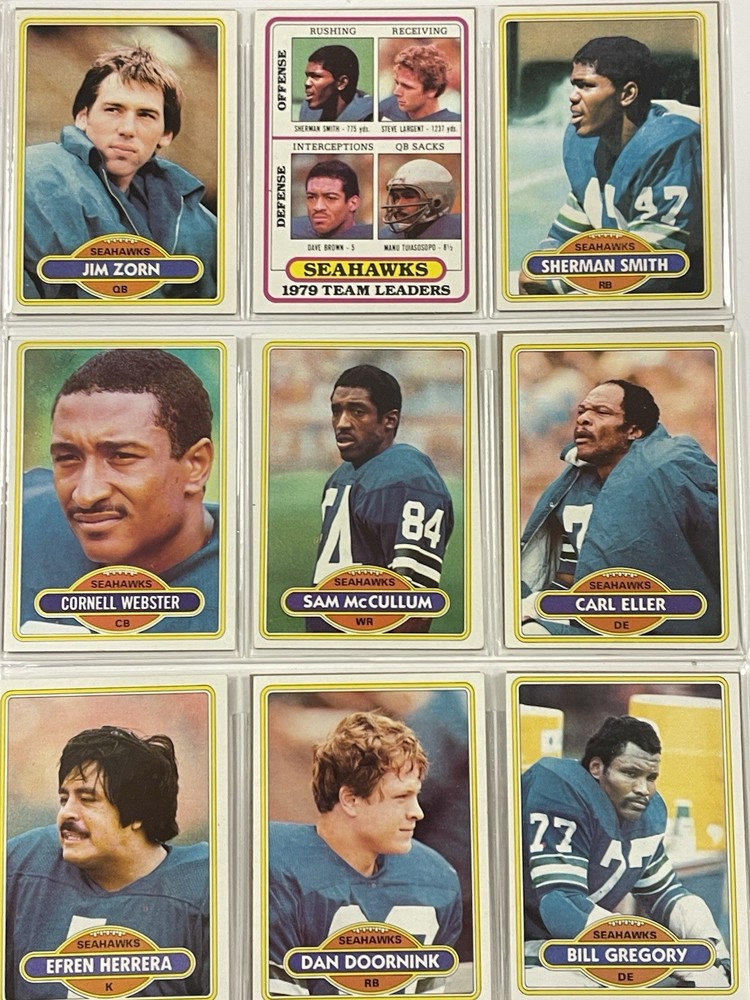 1980 Topps Football Seattle Seahawks Team Set - Lot Of 17 Cards