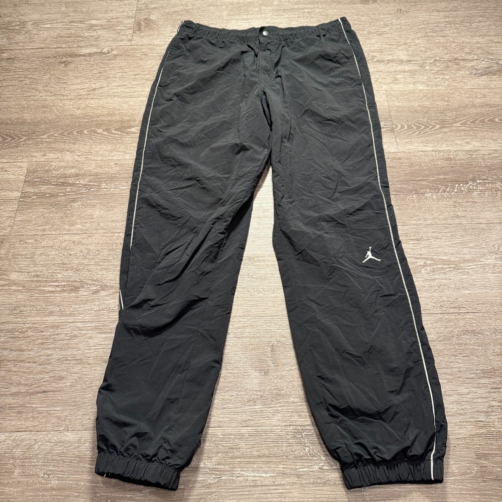 Nike Air Jordan Pants Mens Large Black Flight MVP Woven FV7225-010 33x31 Jogger