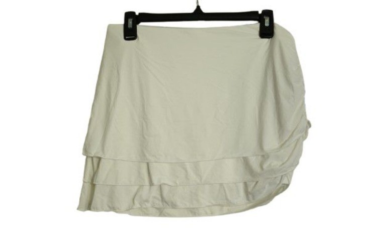 NEW JoyLab Tiered Active Skort Built-In Shorts Ruched Side White Size M