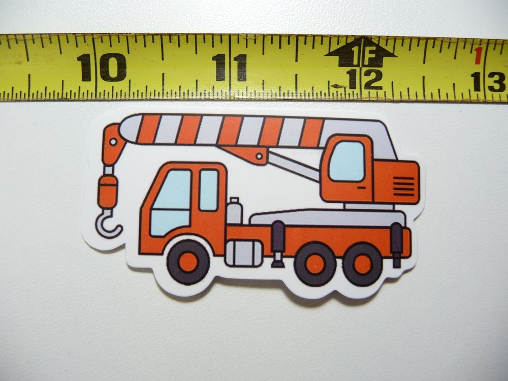 Cartoon Truck Mounted Crane Stripes Decal Sticker for Heavy Equipment Construction  