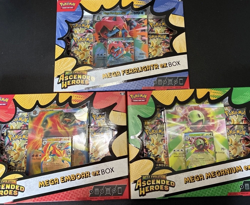 Set Of 3 Pokemon TCG Ascended Heroes Ex Box Brand New/Sealed Lot! Free Shipping