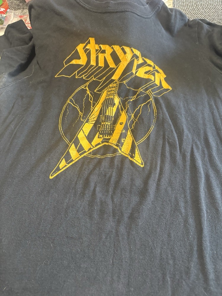 Gildan Activewear STRYPER Black & Yellow Short-Sleeve T-SHIRT, Men’s Size LARGE