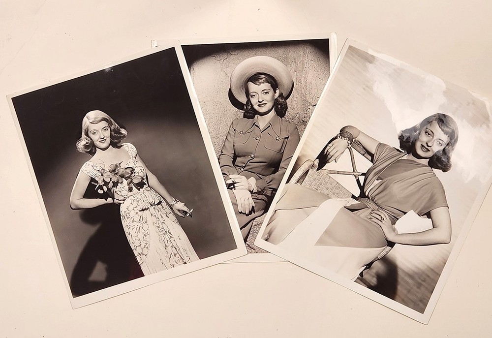 Set of 3 Vintage Original Bette Davis 8x10 Warner Bros  Movie Publicity Photos