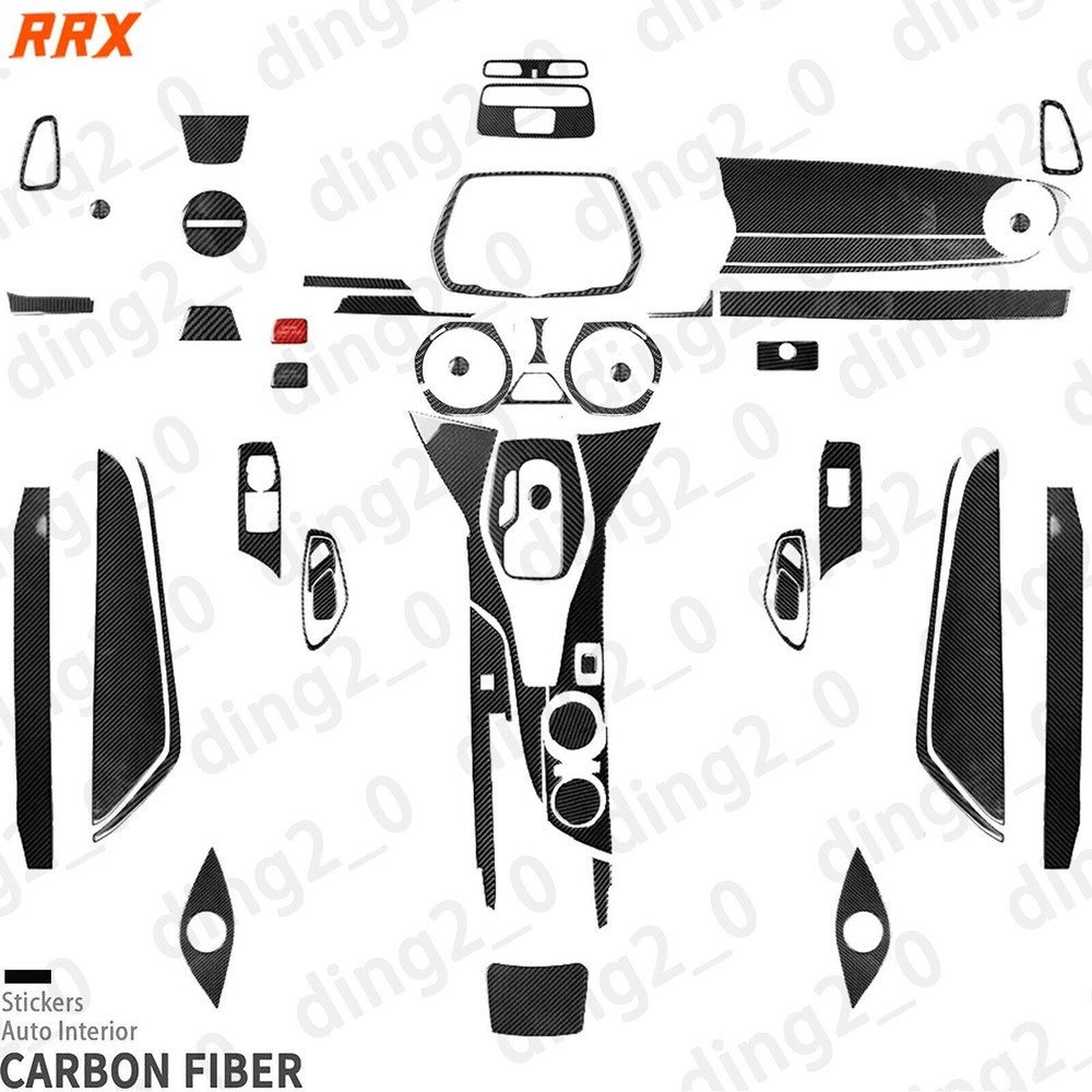 60Pcs Real Carbon Fiber Kits Full Interior Trim Cover For Chevrolet Camaro 16-24