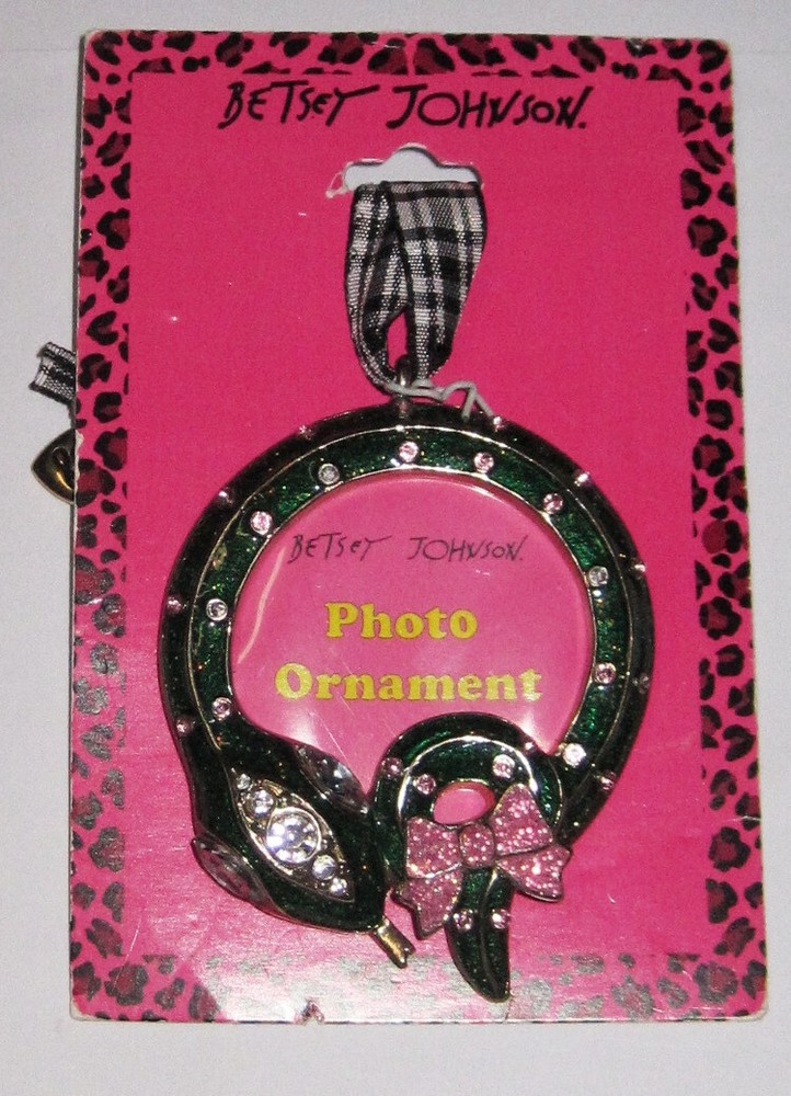 Betsey Johnson Vintage Christmas Photo Ornament Jewel Snake NWT