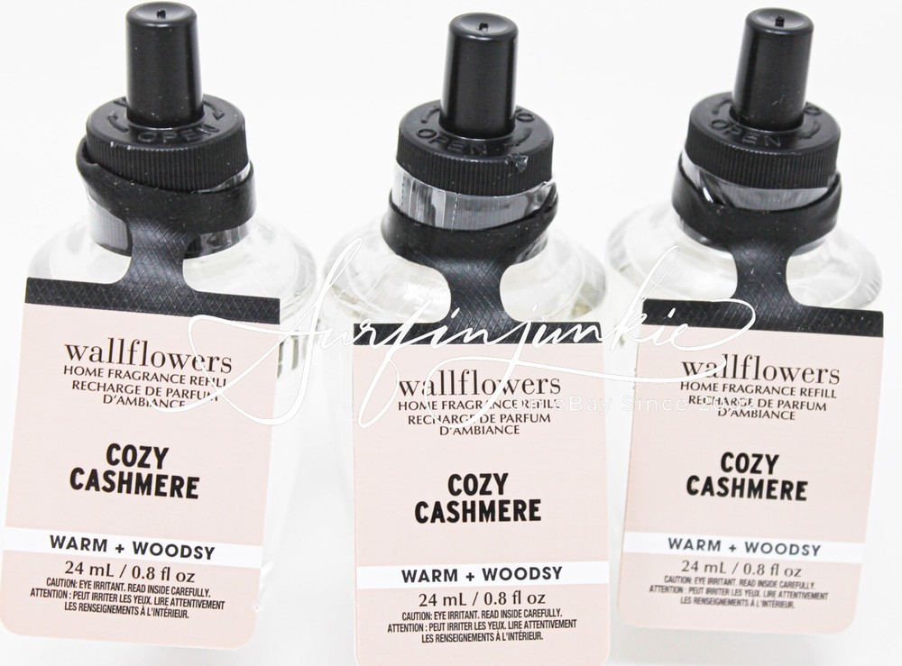 Bath & Body Works Cozy Cashmere Wallflower Plug In Bulb 3pc Warm Woodsy Fall