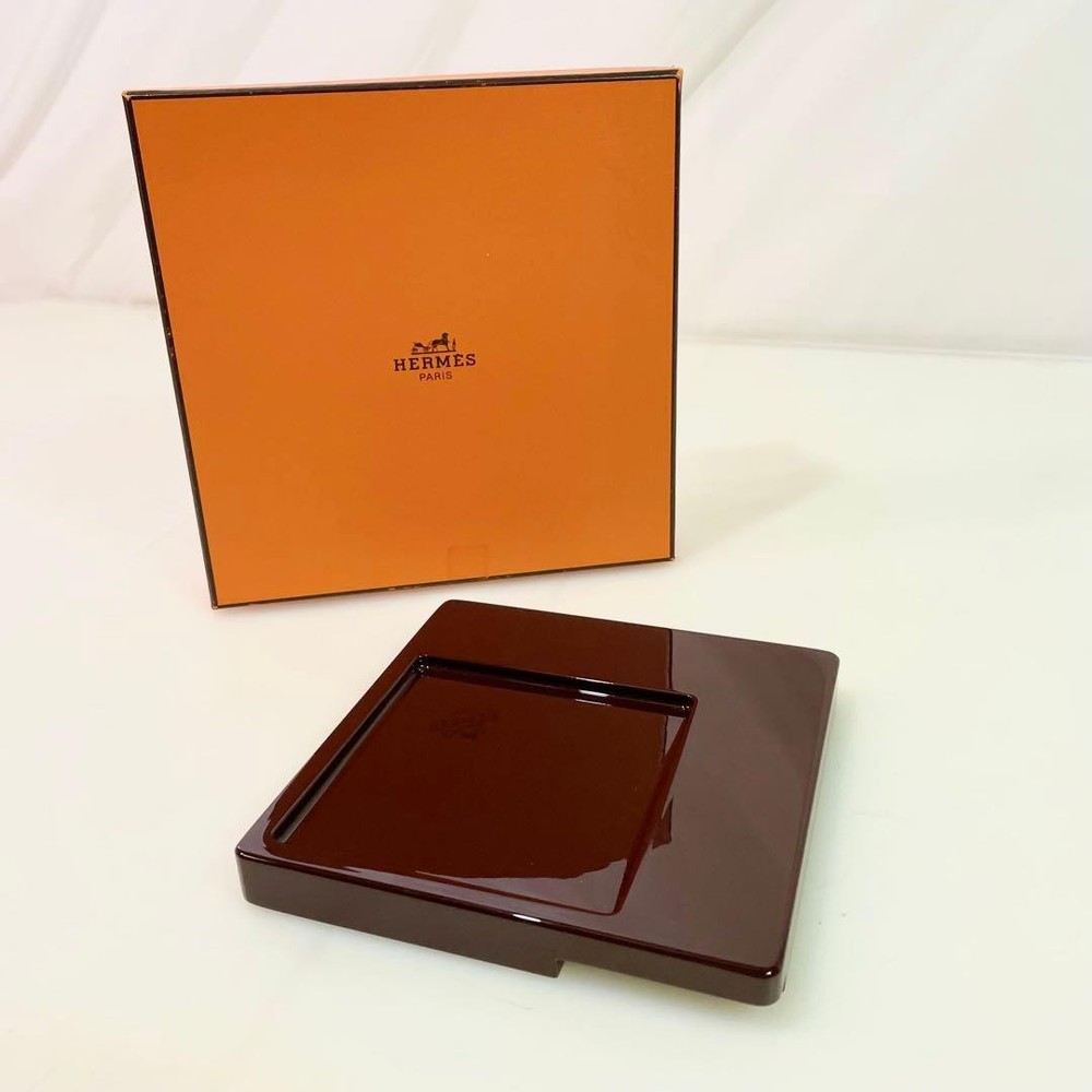 Hermès Balcon du Guadalquivir Tray Brown with Box