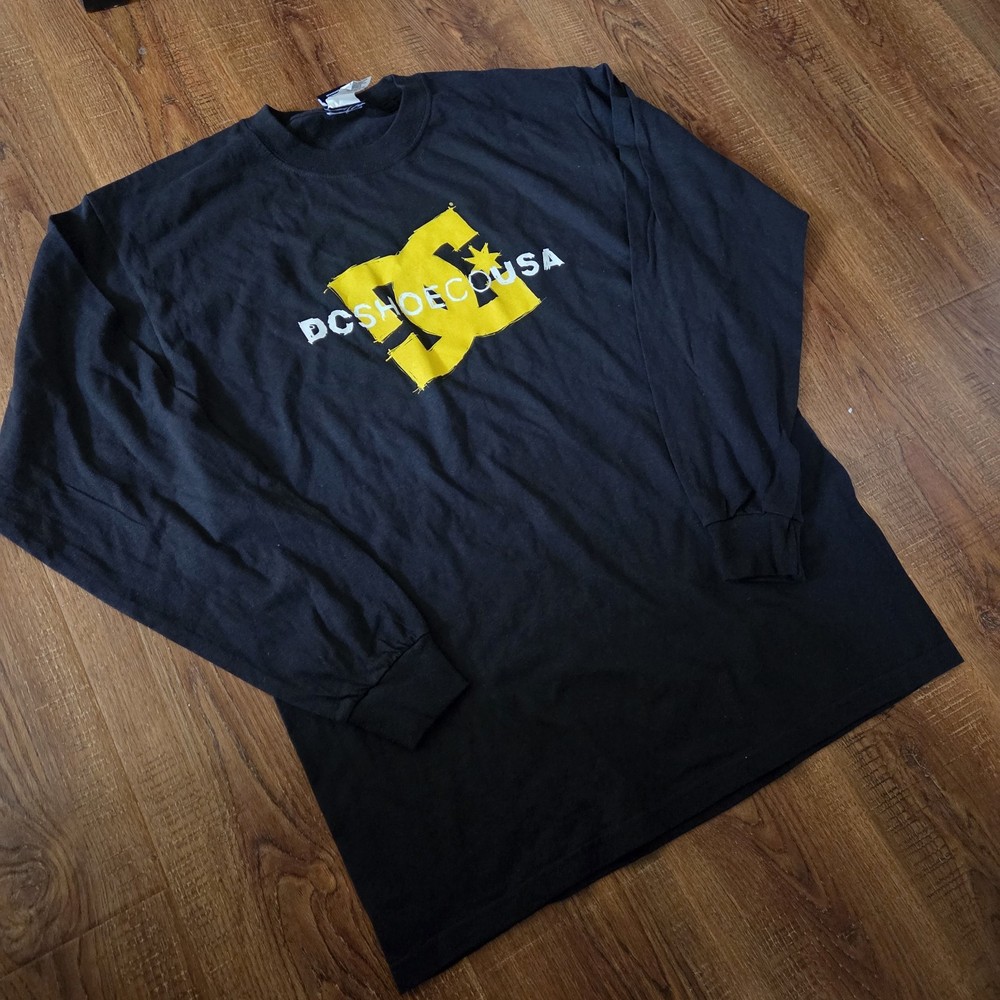 Vintage Y2k DEADSTOCK DC Shoes Long Sleeve Graphic Skater T-Shirt Size Large