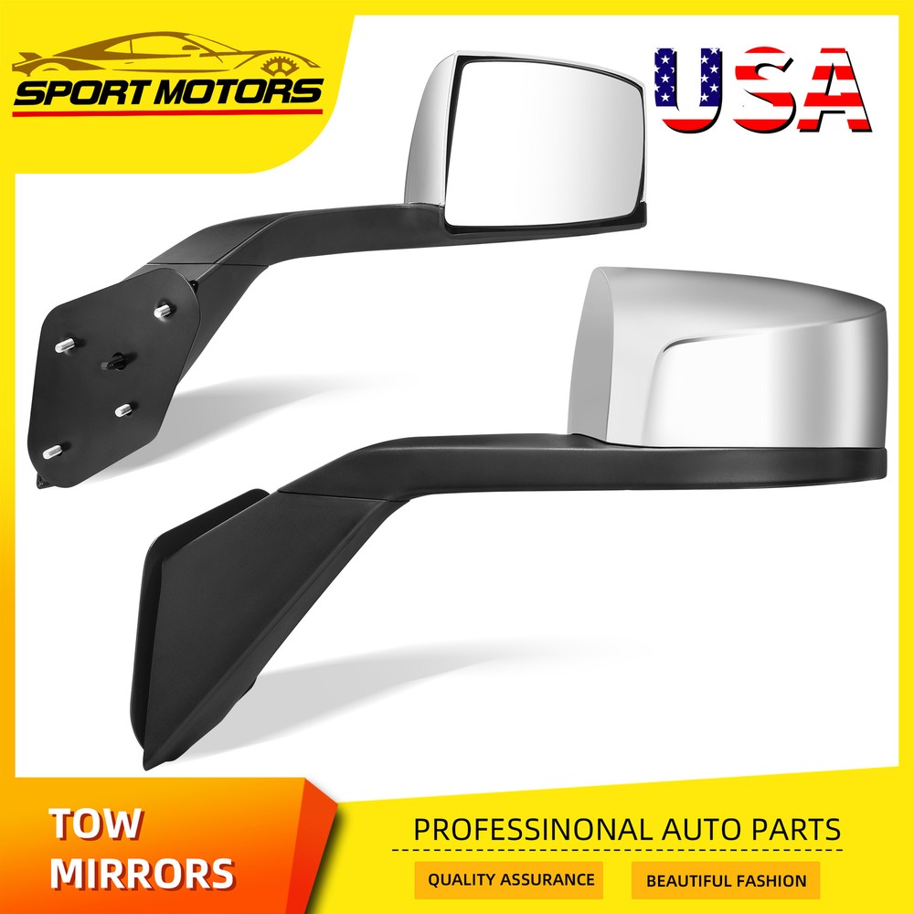 2004-2017 Volvo VNL Chrome Manual Left Right Hood Mirrors