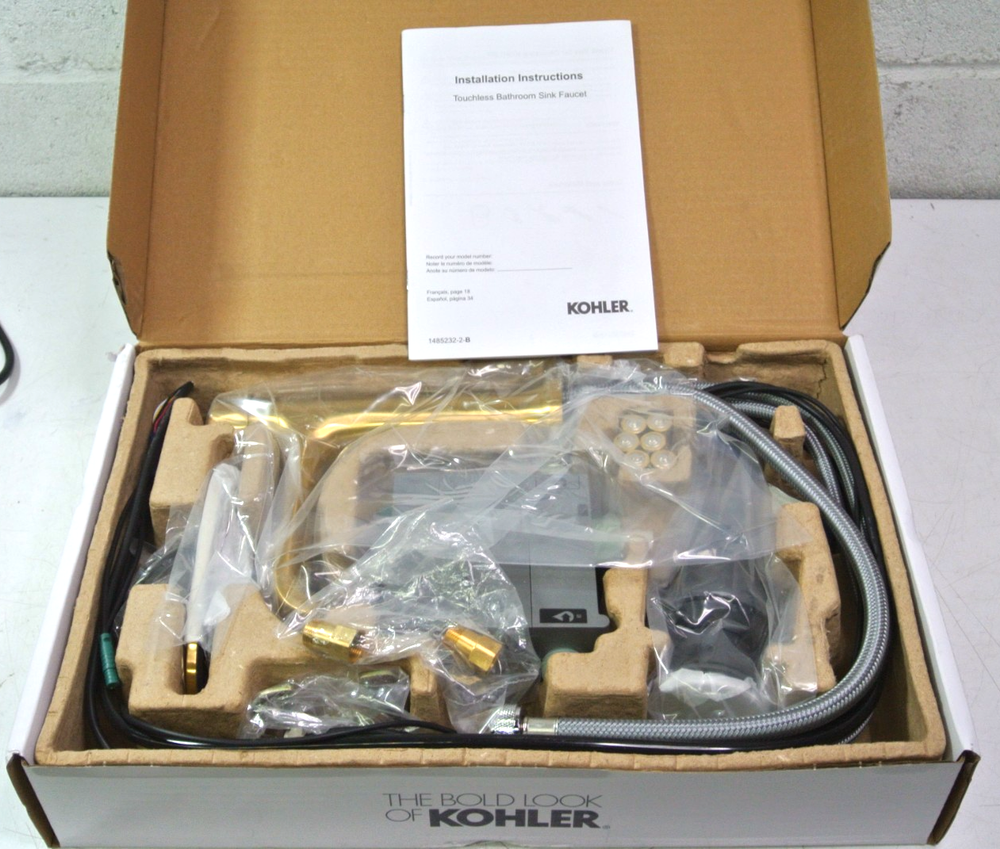 KOHLER Mistos Battery Powered Touchless Bathroom Faucet in Brushed Moderne Brass