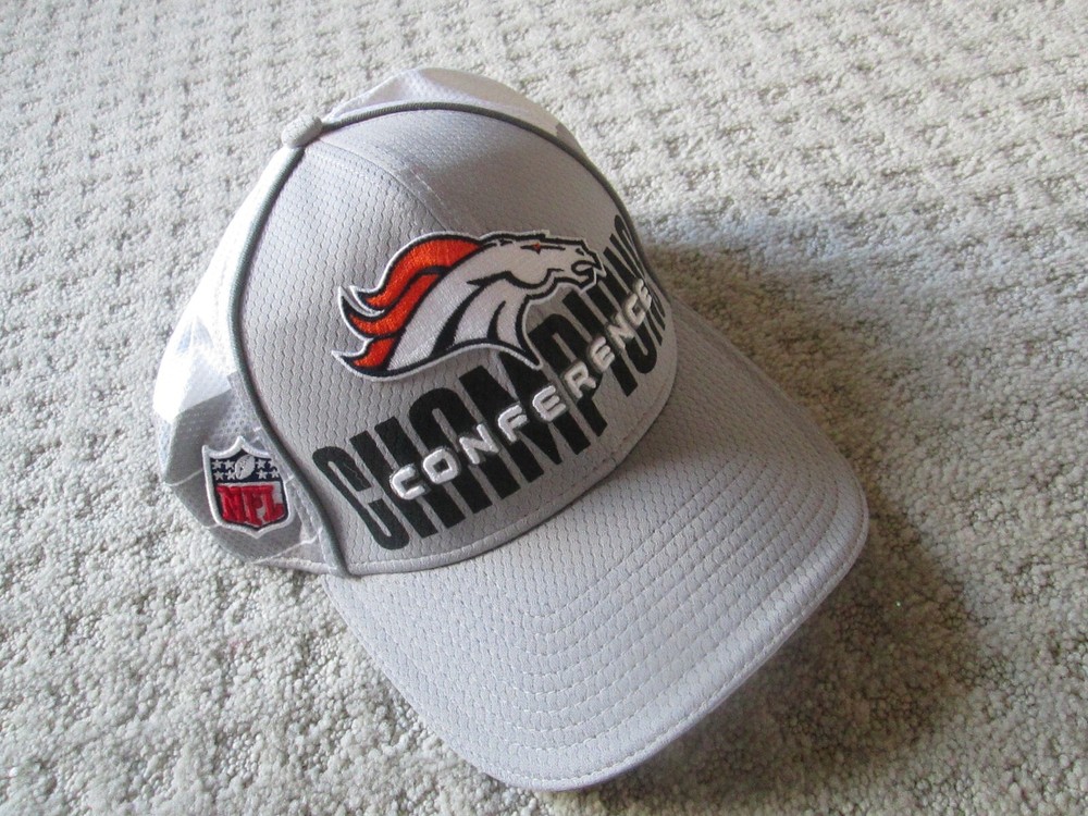 Denver Broncos Hat Cap Fitted Adult Gray Champions Conference Super Bowl XLV|||