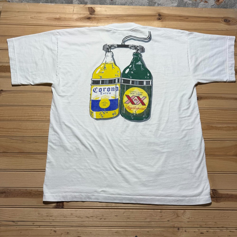 Vintage 90s Cozumel Mexico Scuba Diving Corona Dos Equis Beer Bottle Shirt - XL