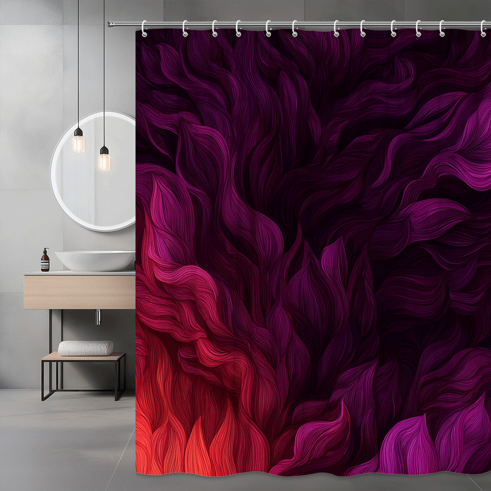 Abstract Purple Pink Wavy Shower Curtain Graphic Print