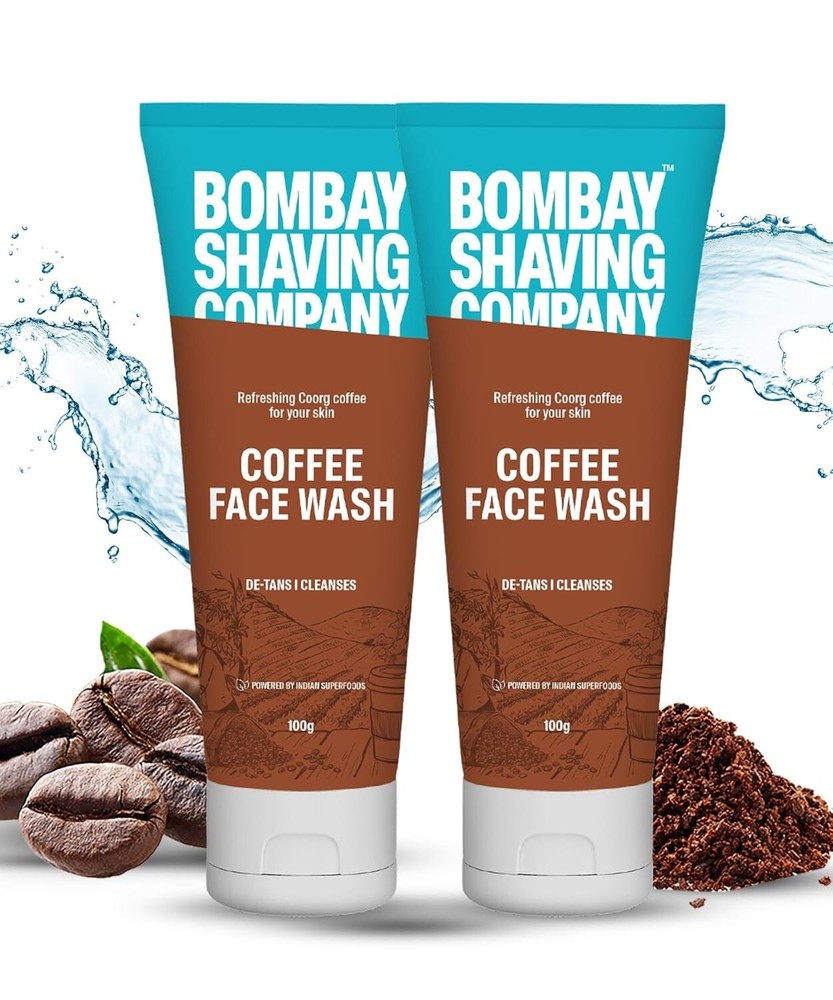 2 X  Bombay Shaving  Coffee Face Wash For Deep-Cleanses, De-Tan & Blackhead 100g