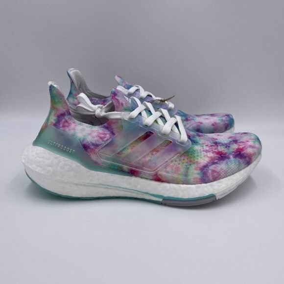 Adidas Ultraboost 21 Tie Dye Multi Color Primeknit Running Shoes Womens GZ7104