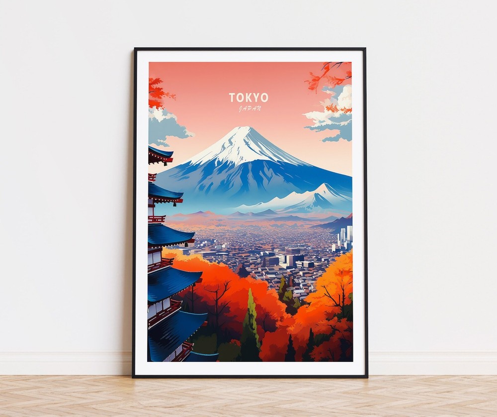 Tokyo Japan Travel Poster Japan Wall Art Tokyo Custom Travel Poster Home Decor