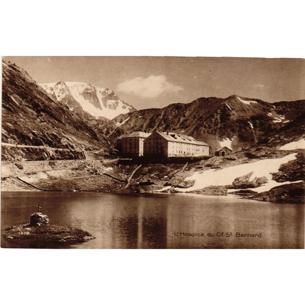 Vintage L'Hospice du Grand St Bernard Switzerland RPPC Sepia Postcard Lausanne