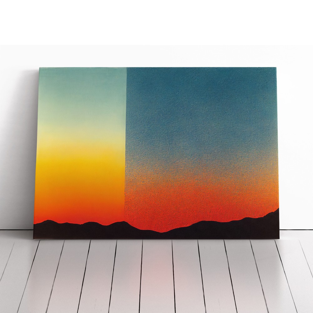 Statuesque Abstract Mountain Sunset Canvas Wall Art Print Framed Picture Decor