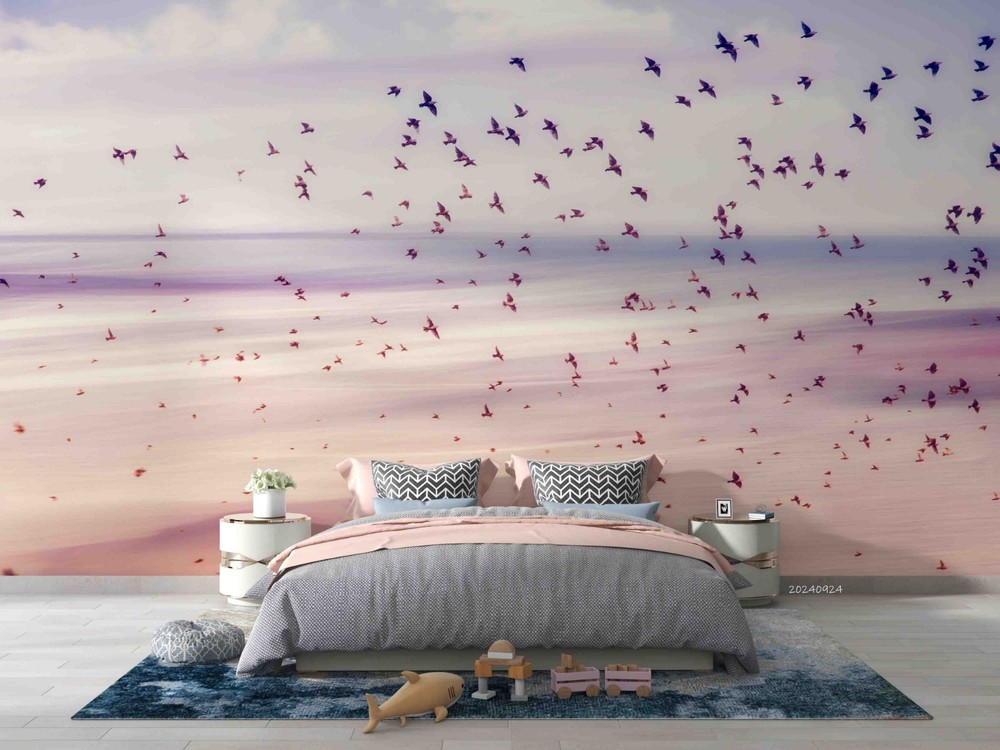 3D Sky Bird Landscape Wall Murals Wallpaper Murals Wall Sticker