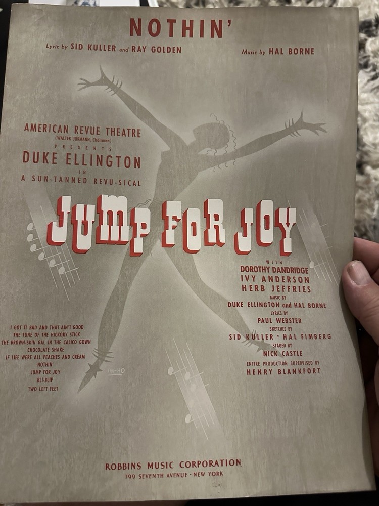 A 1941 DUKE ELLINGTON Revue Sheet Music JUMP FOR JOY ‘Nothin’