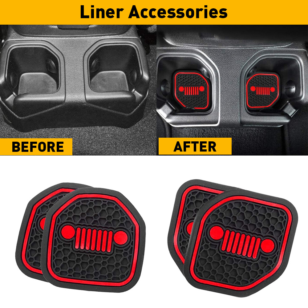 For Jeep Wrangler JL JLU Gladiator JT Liner Accessories Cup Door Pocket Inserts