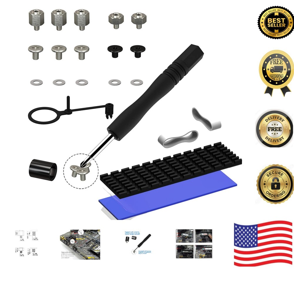 Secure M.2 Screw and Standoff Set with Heat Dissipation Support - 7 Pieces