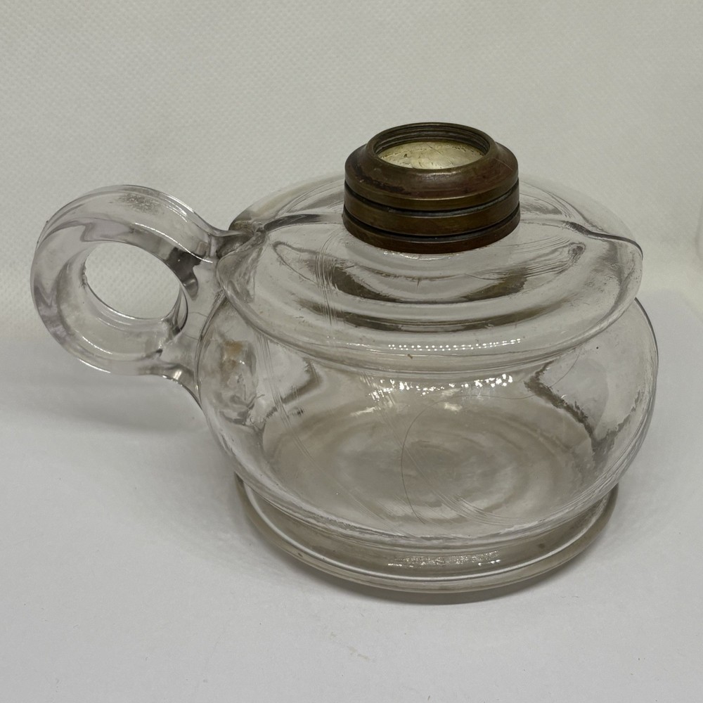 Antique Glass Finger Lamp, Oil/Kerosene