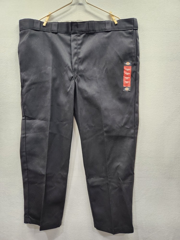 Dickies Original Fit Work Pants Mens 48x30 Black 874BK Wrinkle Resistant New With Tags