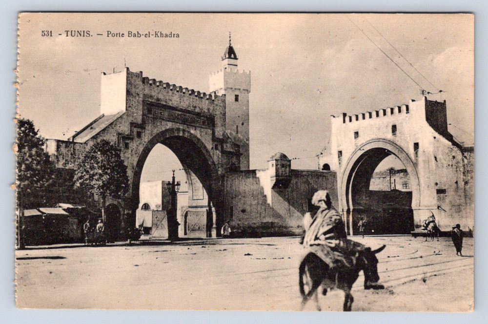 Vintage Postcard Tunis Porte Bab el Khadra