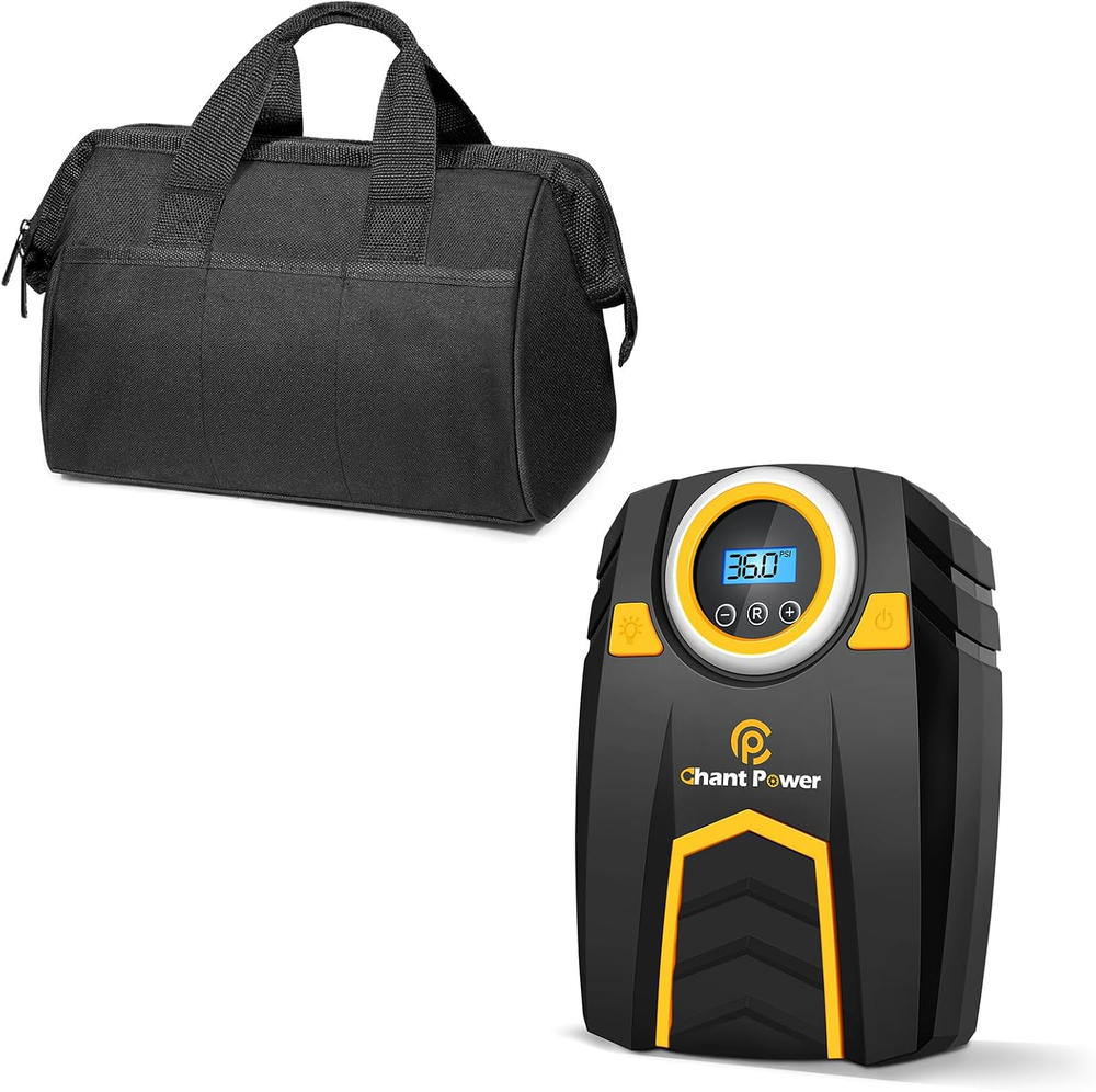 Tool Bag and 12V Tire Inflator