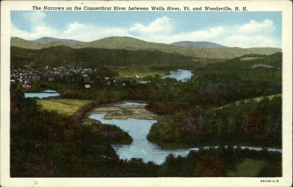 Narrows on Connecticut River between Wells River VT & Woodsville NH ~ 1930s