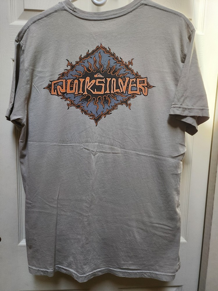 Mens Size Xl, Light Green, Quicksilver Surf T-Shirt Cotton, Pre-Owned