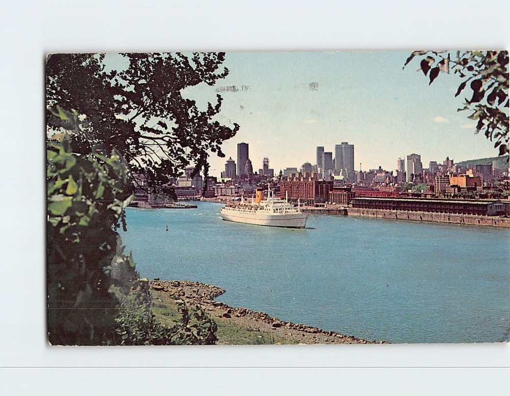 Postcard Harbour Skyline from Saint St. Helen's Island Montreal Quebec Canada