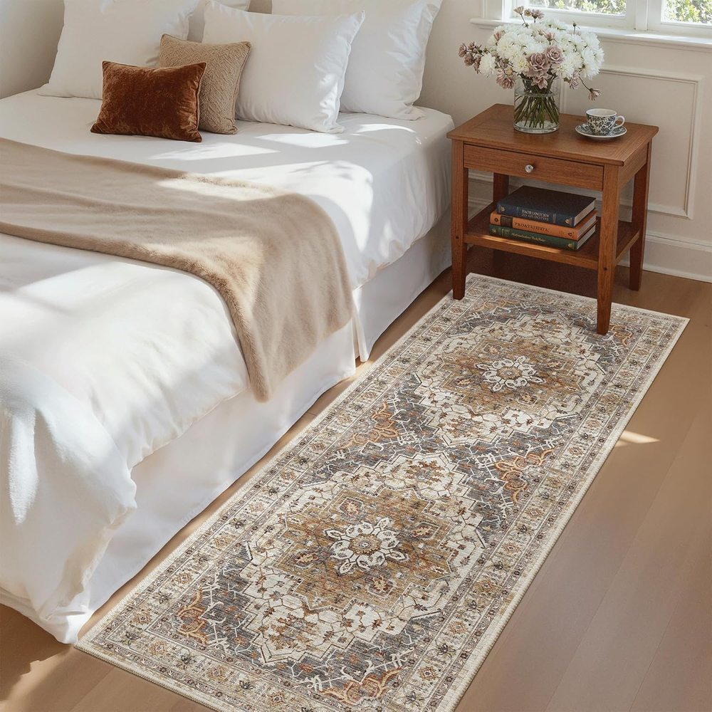 Hallway Runner Rug - 2X5 Rug Runner Washable Runner Rugs Non-Slip Low-Pile Kitch