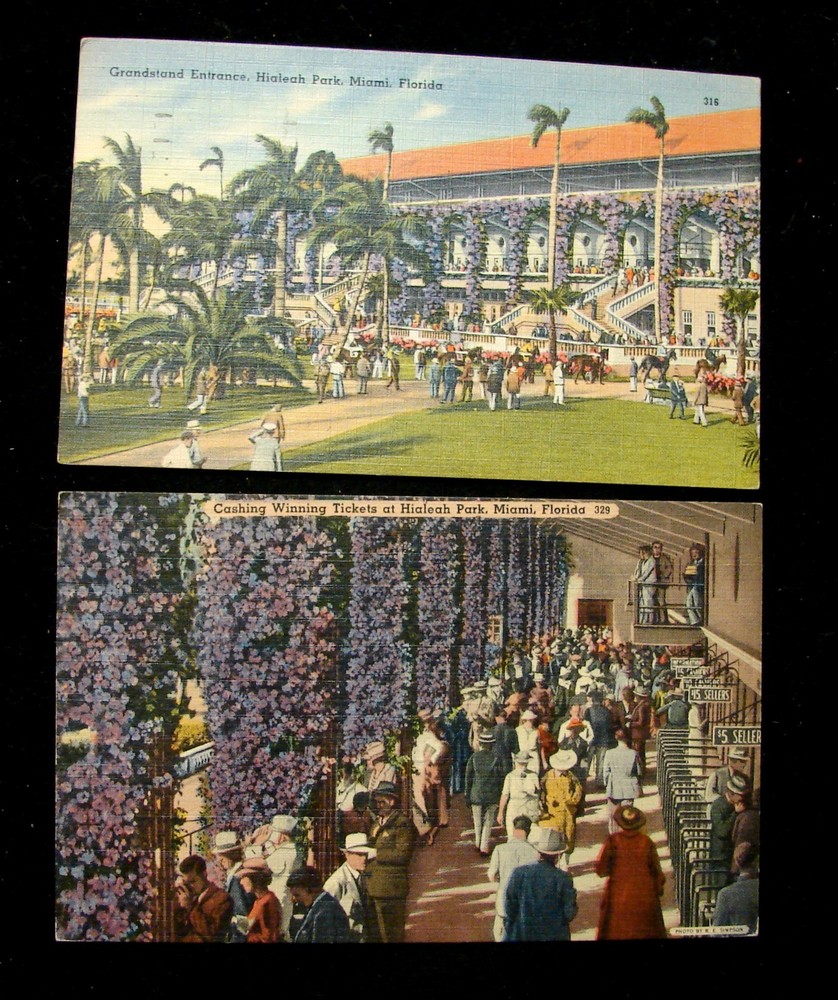 2 Vintage Linen Postcards 