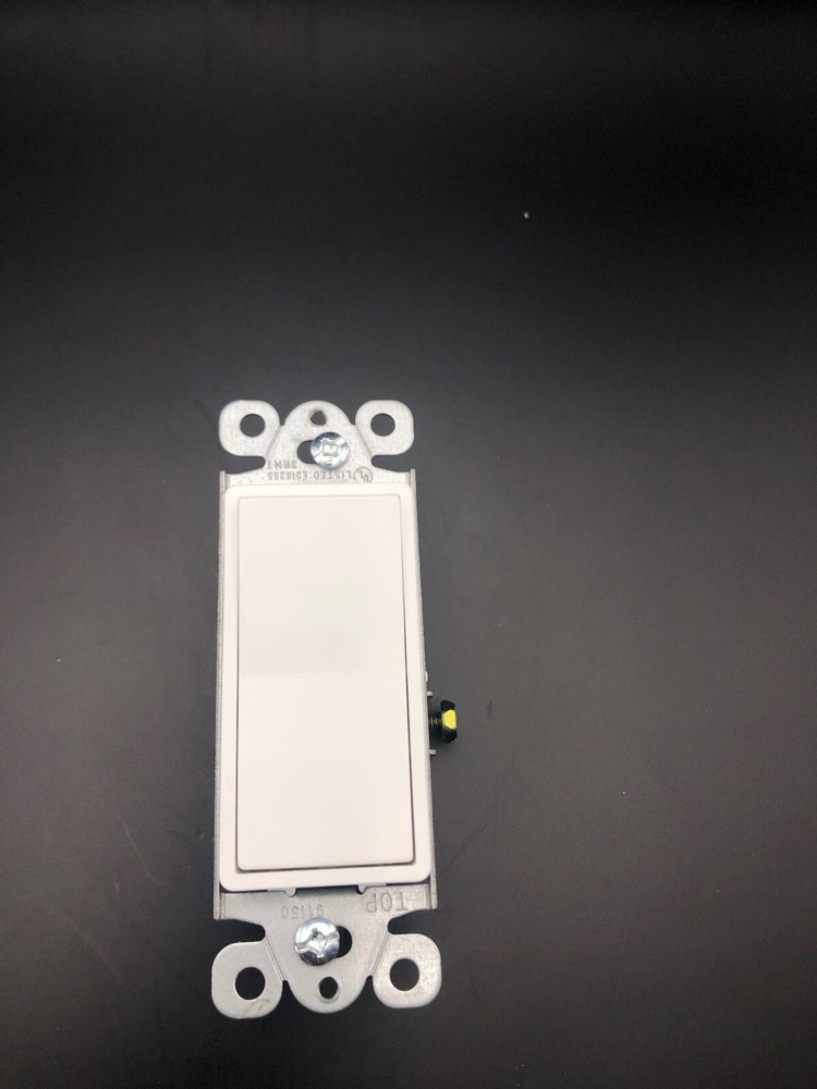 Enerlites White Residential Grade AC Quiet Single Pole 15A Decorator Switch-image