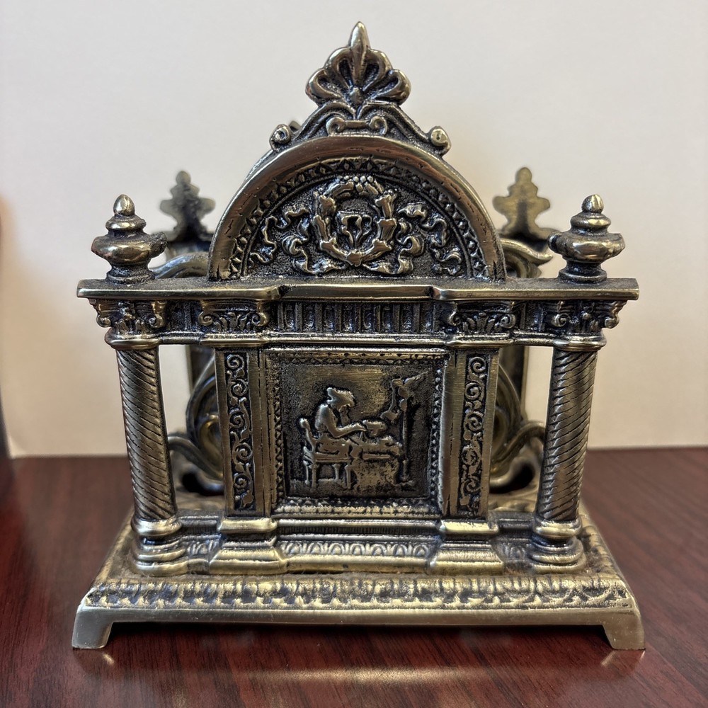 Vintage Heavy Brass 2 Slots Letter Holder. 5.5