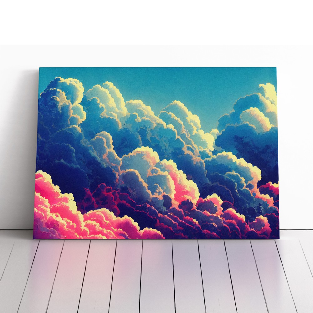 Watercolour Cloudy Sky Vol.2 Canvas Wall Art Print Framed Picture Home Decor