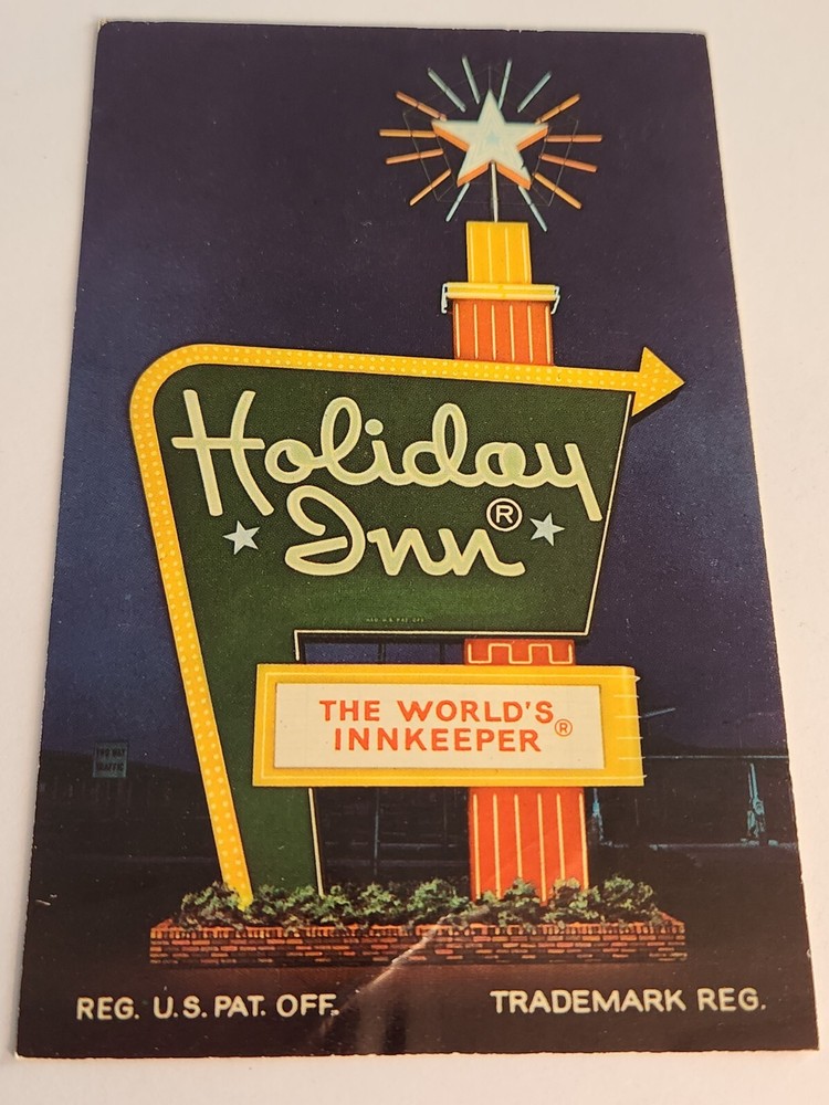 HOLIDAY INN Vintage Postcard Unposted Sign Fort Lauderdale Florida