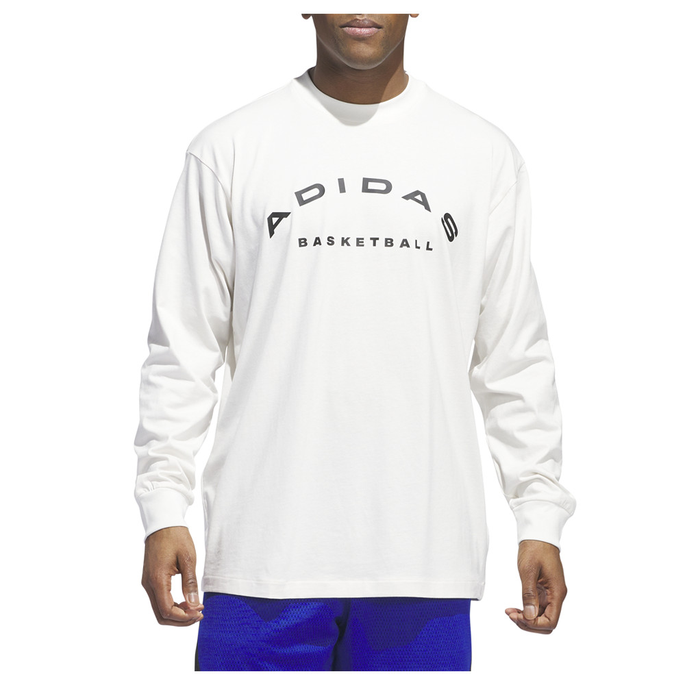 adidas Select Crew Neck Long Sleeve T-Shirt Mens White Casual Tops IZ2871-A