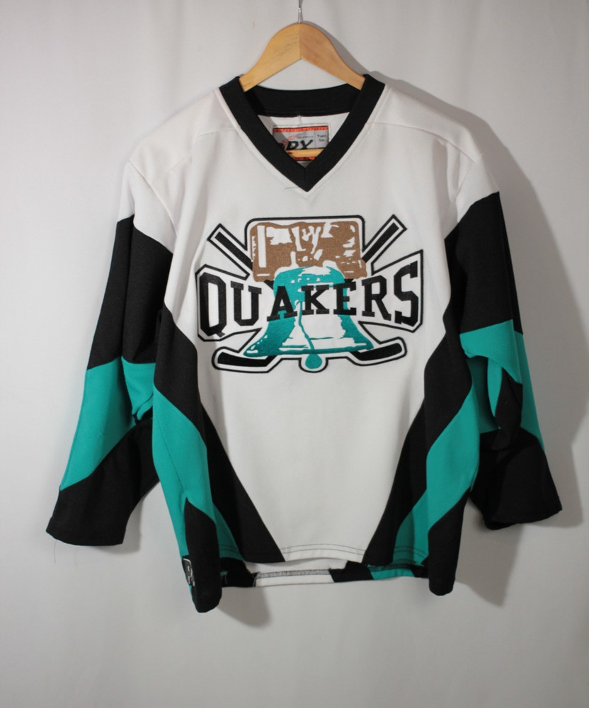 VTG Quakers Liberty Bell Hockey Jersey Retro colorblock