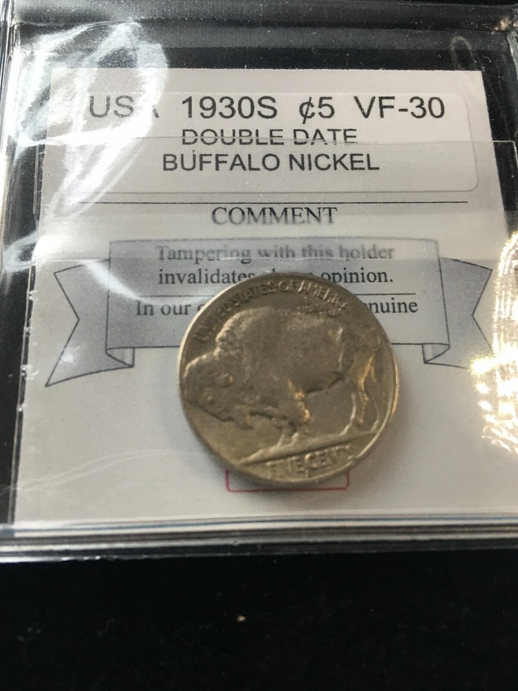 1930S  USA, Buffalo Nickel, ¢5 Double Date