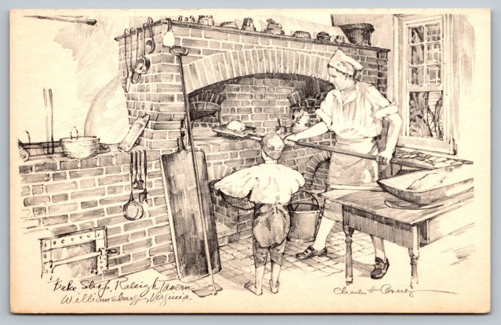 Colonial Williamsburg Raleigh Tavern Bake Shop Vintage Postcard