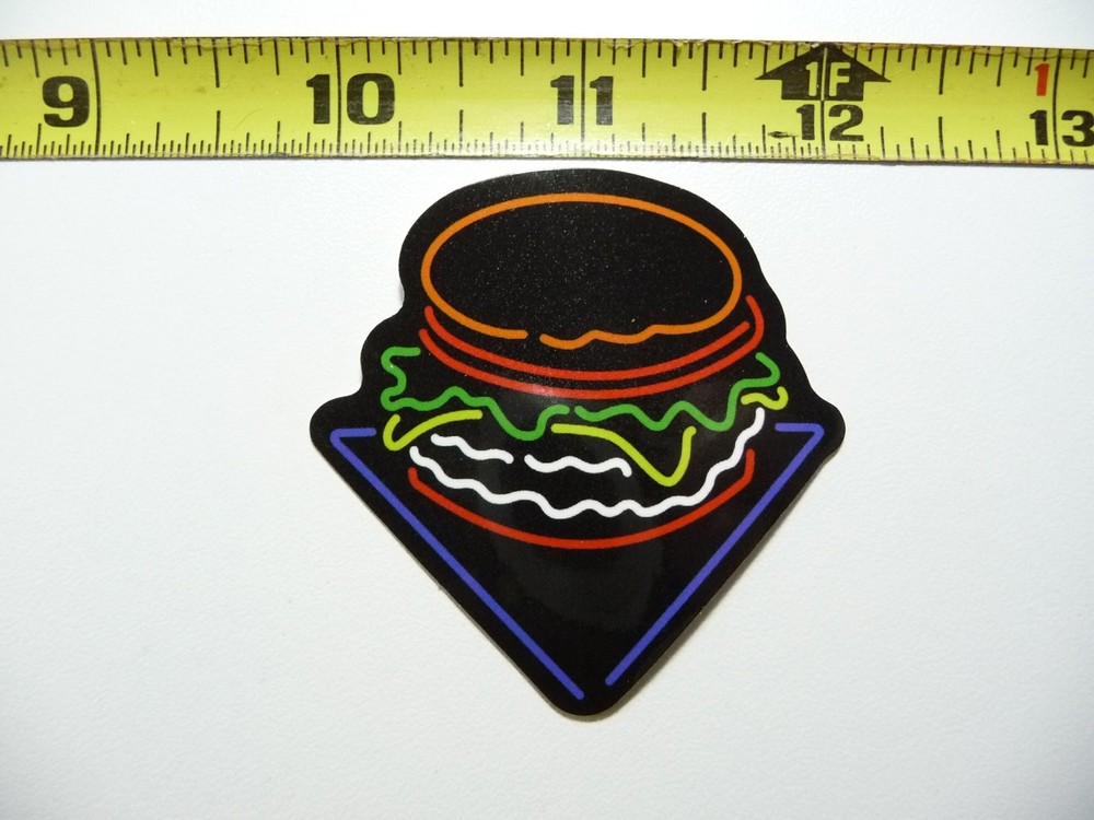 Funny Neon Hamburger Arrow Decal Sticker for Laptop Cute Decor