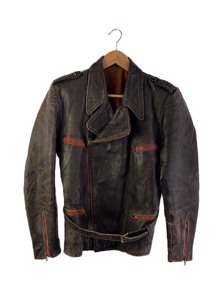 Double Rider Leather Jacket in Brown - Style BRW 2296