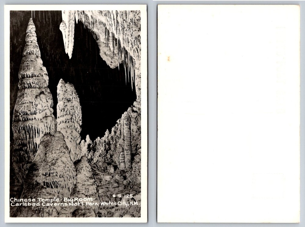 Carlsbad Caverns NM Chinese Temple Big Room Real Photo Postcard RPPC Cave