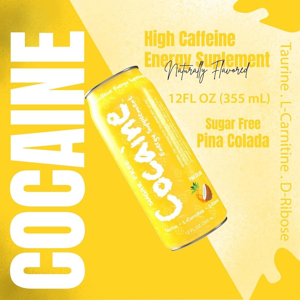 Cocaine Energy Supplement High Caffeine Energy Drink (6 Pack - Pina Colada)